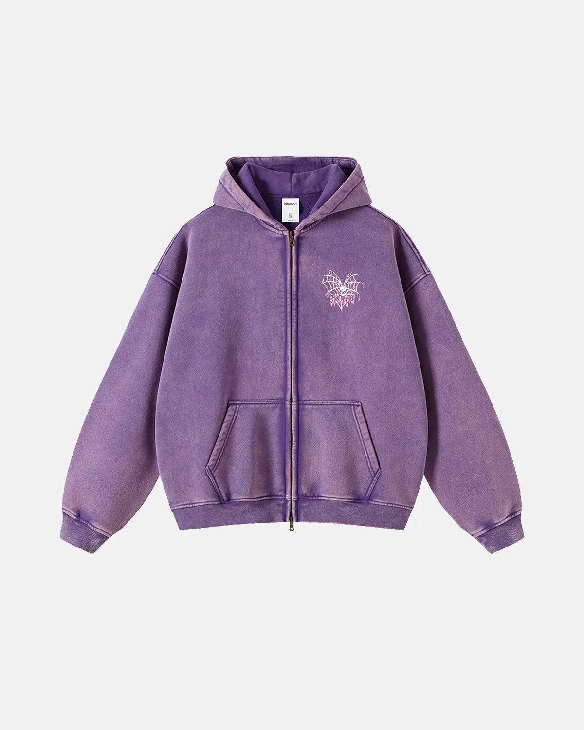 Ghost Acid Wash Zip Up Hoodies | LCDEGO Streetwear