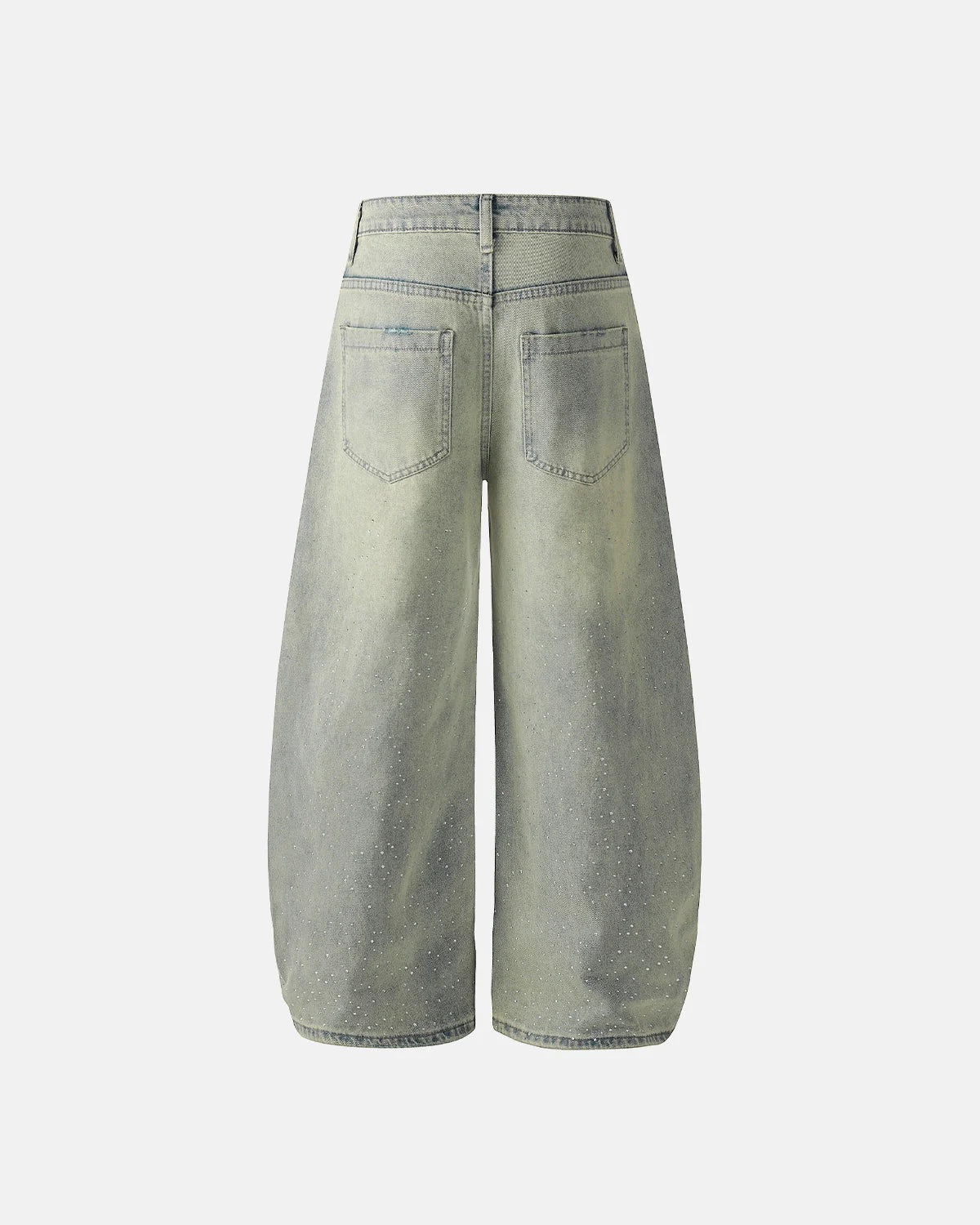 Acid Wash Rhinestone Baggy Jeans | LCDEGO Streetwear