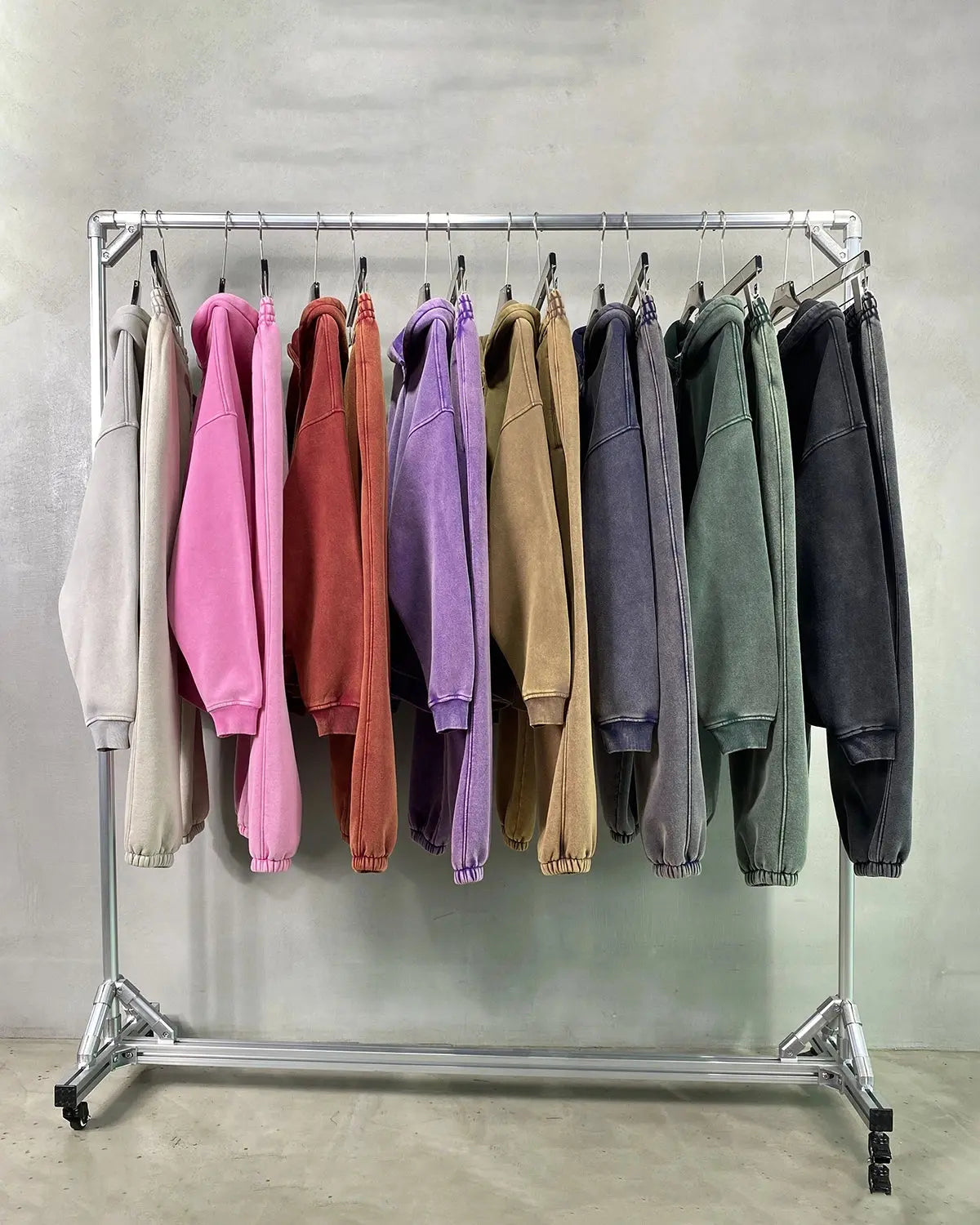 Acid Washed Distressed Fleece Zip Up Hoodies | LCDEGO Streetwear