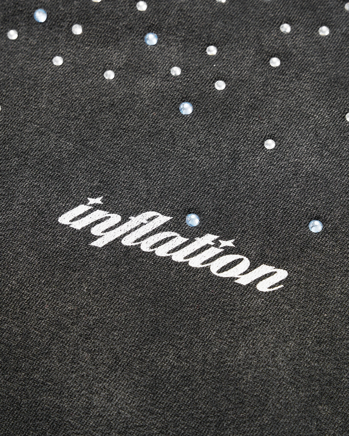 Distressed Washed Rhinestone Zip Up Hoodies | LCDEGO Streetwear