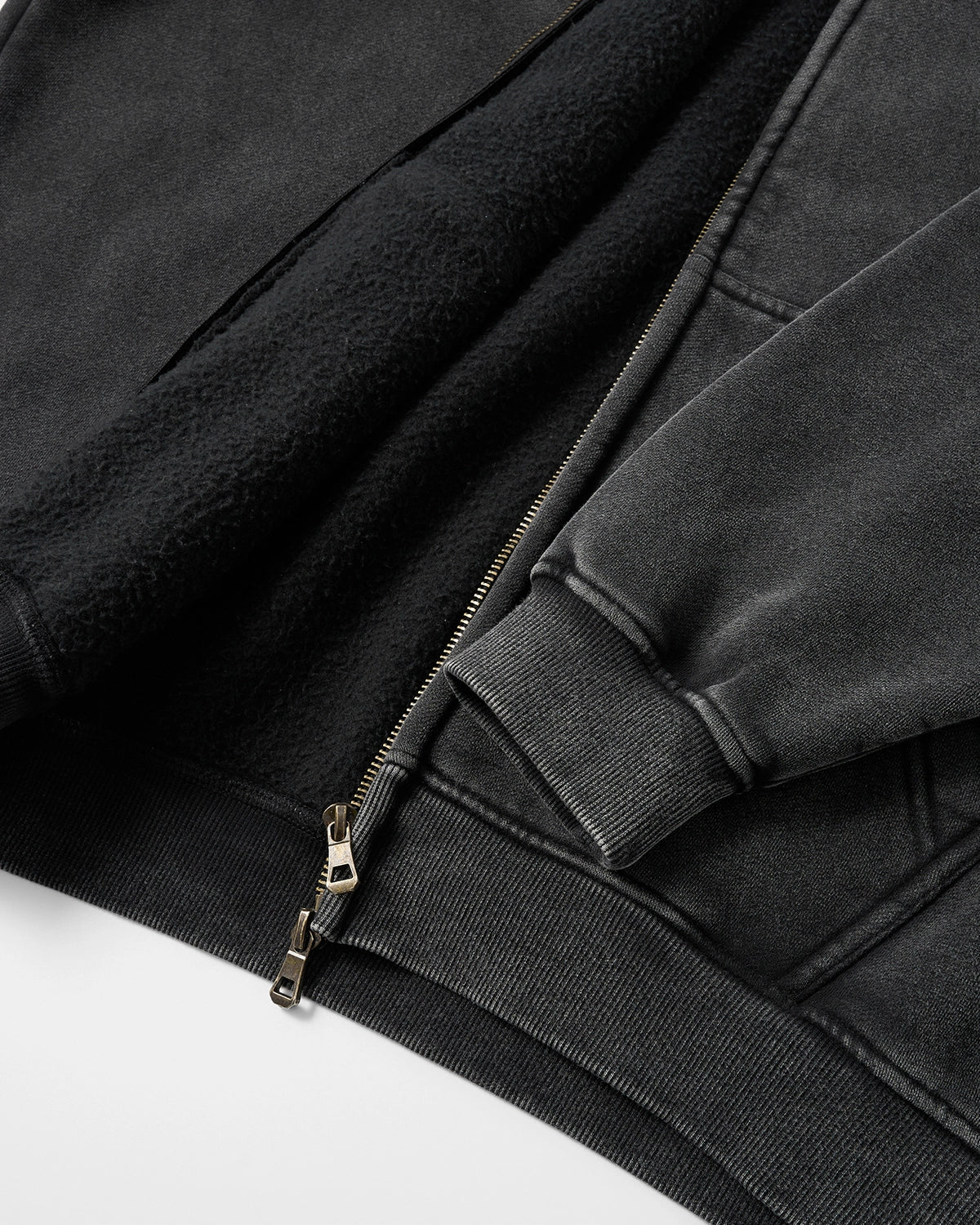 Totem Rhinestone Acid Wash Zip Up Hoodies | LCDEGO Streetwear