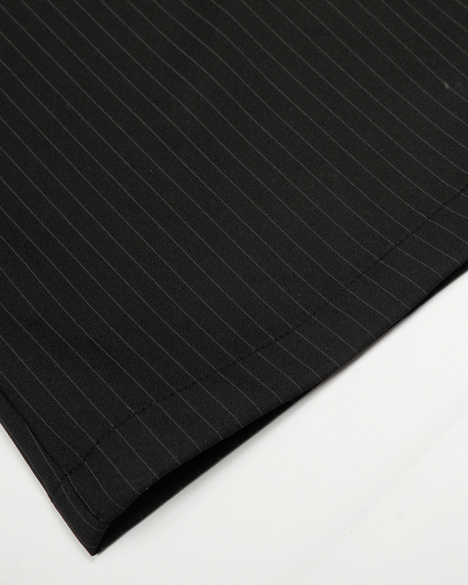 Black Striped Barrel Suit Pant | LCDEGO Streetwear