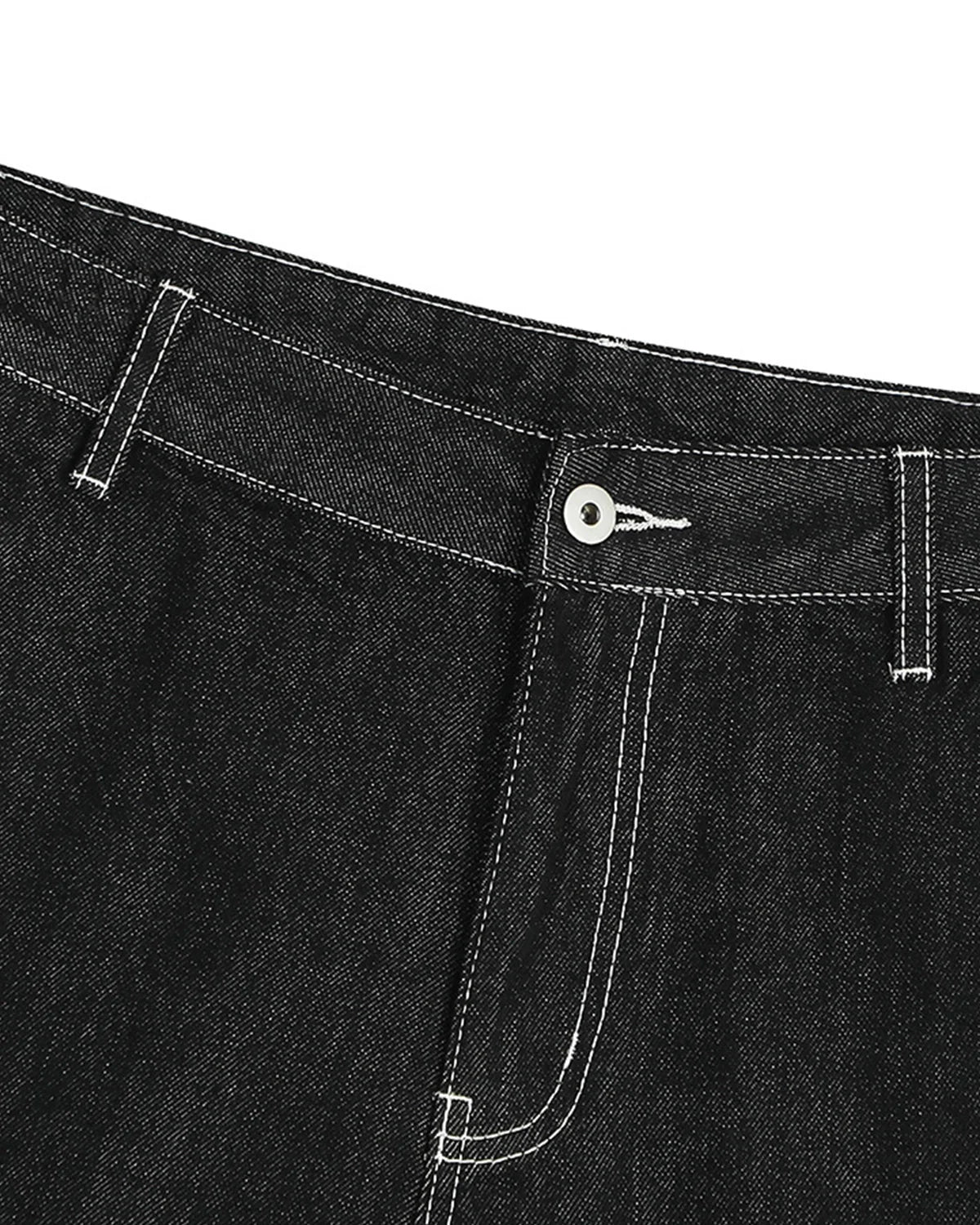Contrast Stitching Raw Cargo Jorts | LCDEGO Streetwear