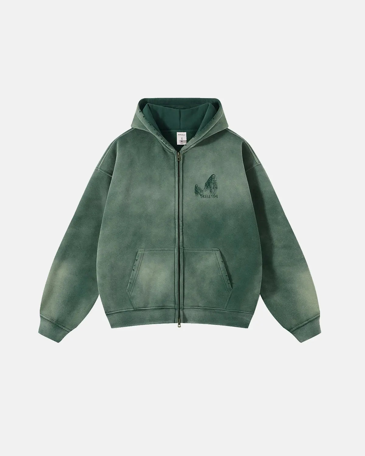 Graphic Monkey Wash Zip Up Hoodies | LCDEGO Streetwear