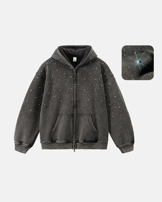 Acid Wash Rhinestone Hoodies