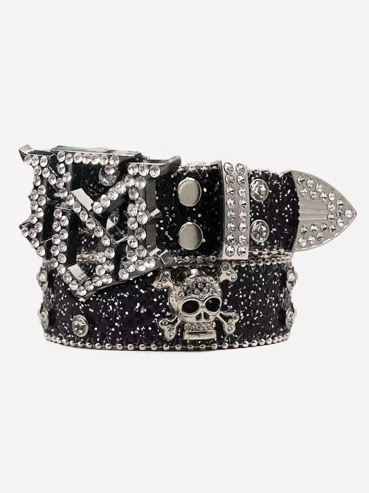 Rhinestone Skull Belt - 1668