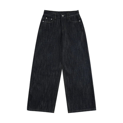 Embroidered Raw Baggy Jeans | LCDEGO Streetwear