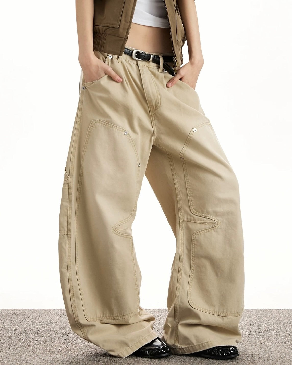 Retro Distressed Cargo Baggy Pants | LCDEGO Streetwear