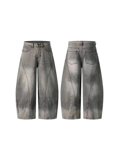 Ink splash Barrel Jeans | LCDEGO Streetwear