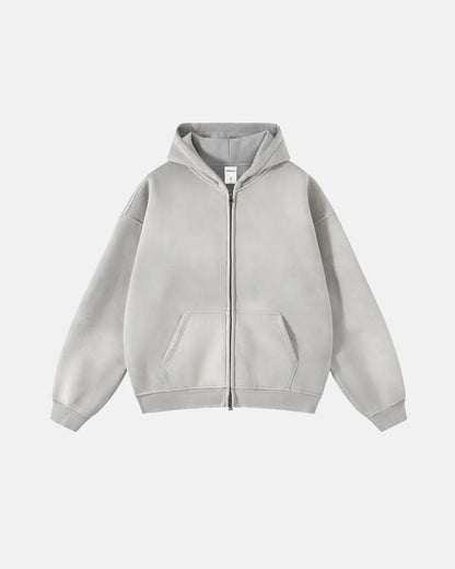 distressed grey zip up hoodies