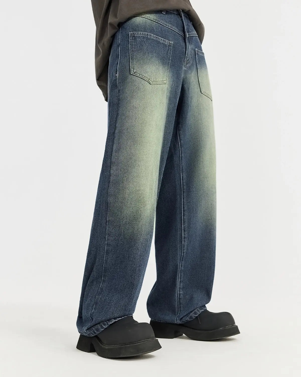 Monkey Wash Wide Leg Jeans| LCDEGO Streetwear