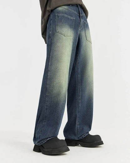 Monkey Wash Wide Leg Jeans| LCDEGO Streetwear