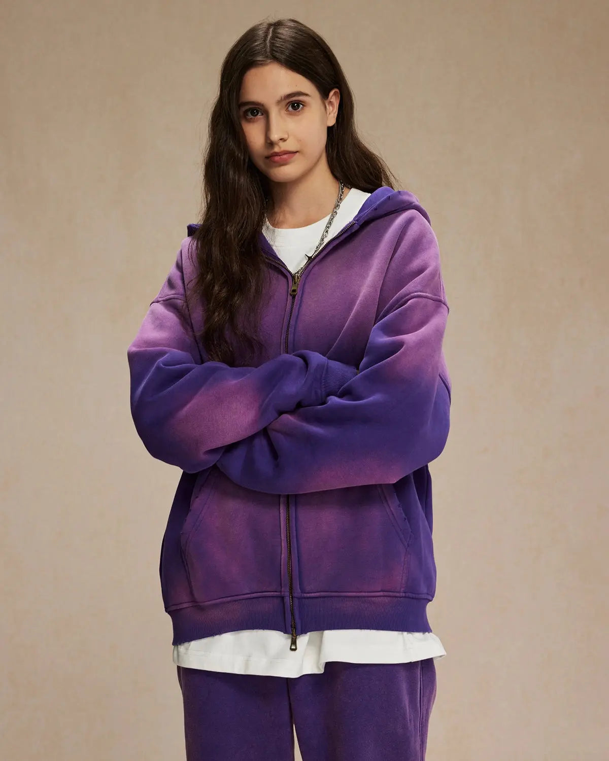 Acid Washed Zip Up Hoodies | LCDEGO Streetwear