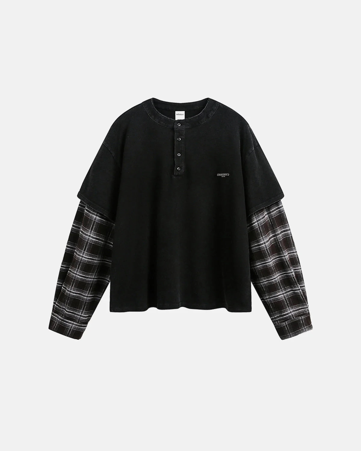 Distressed Plaid Layered Long Sleeve Tees | LCDEGO Streetwear