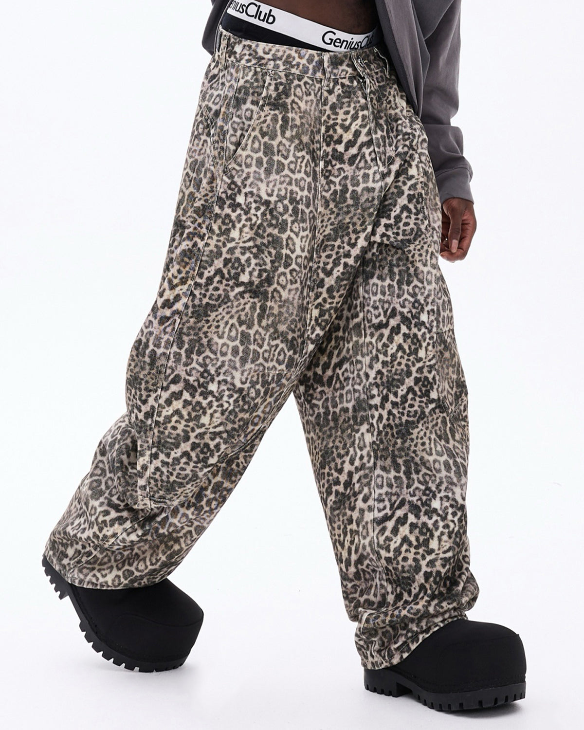 Leopard Print Barrel Denim | LCDEGO Streetwear