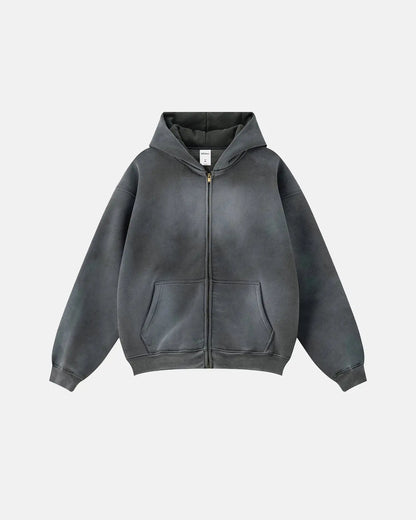 Acid Washed Zip Up Hoodies | LCDEGO Streetwear
