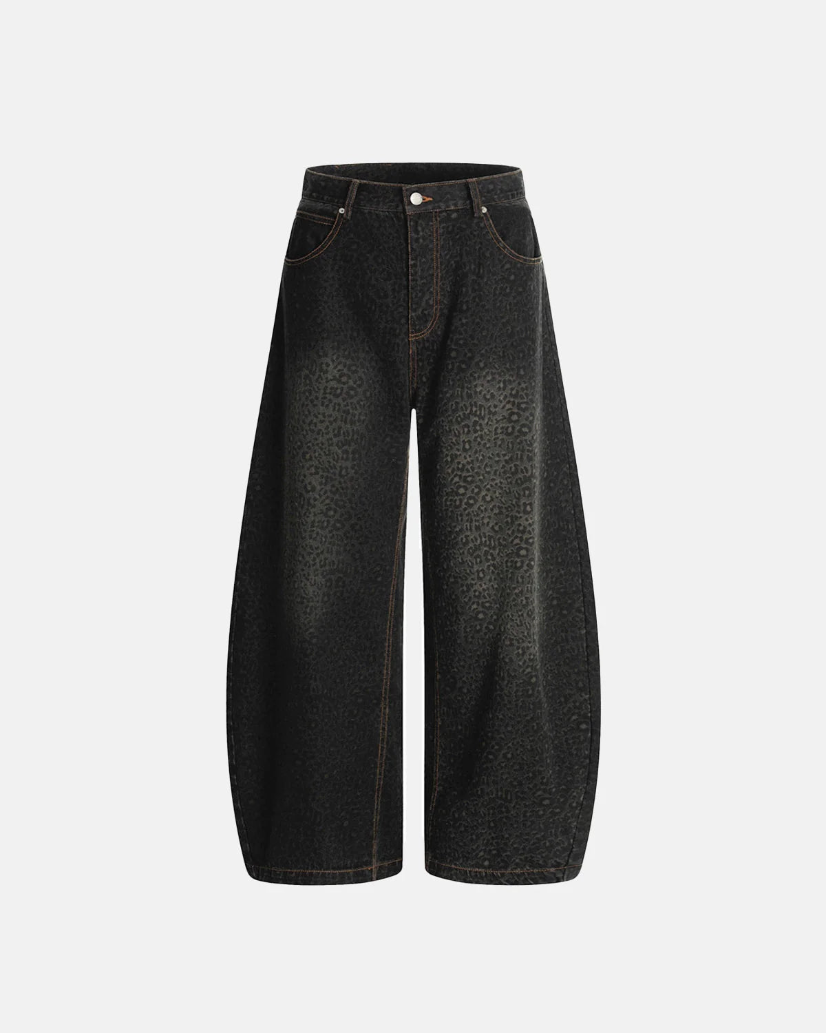 Vintage Leopard Print Barrel Jeans | LCDEGO Streetwear