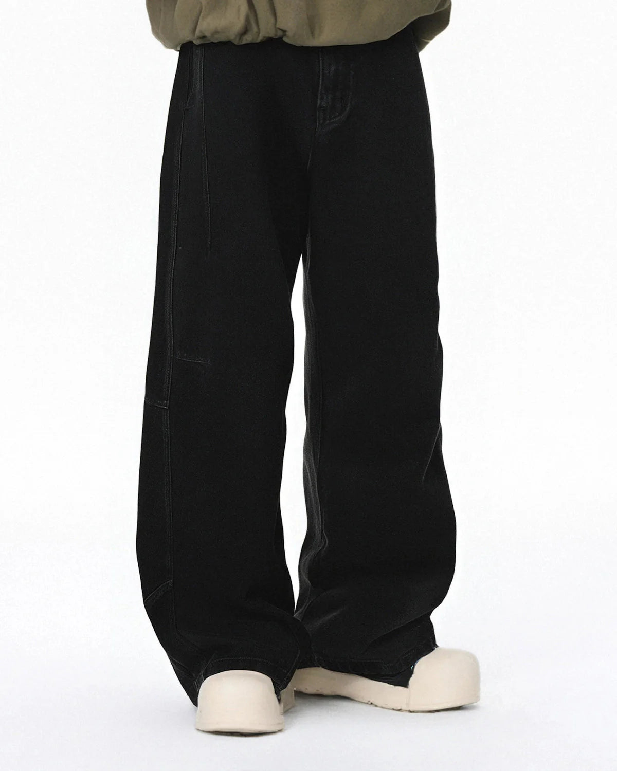 Acid Washed Black Barrel Jeans | LCDEGO Streetwear