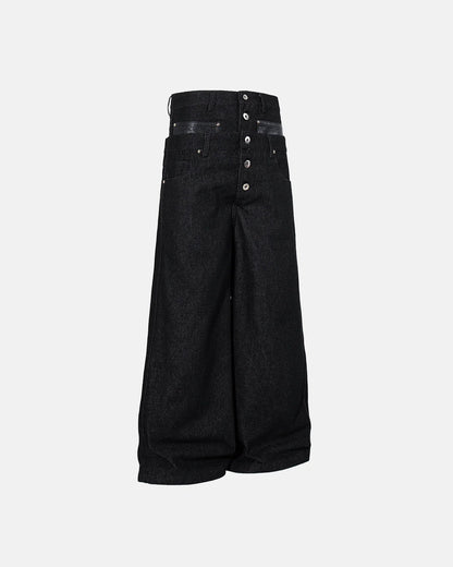 Double Wasit Raw Super Baggy Jeans | LCDEGO Streetwear