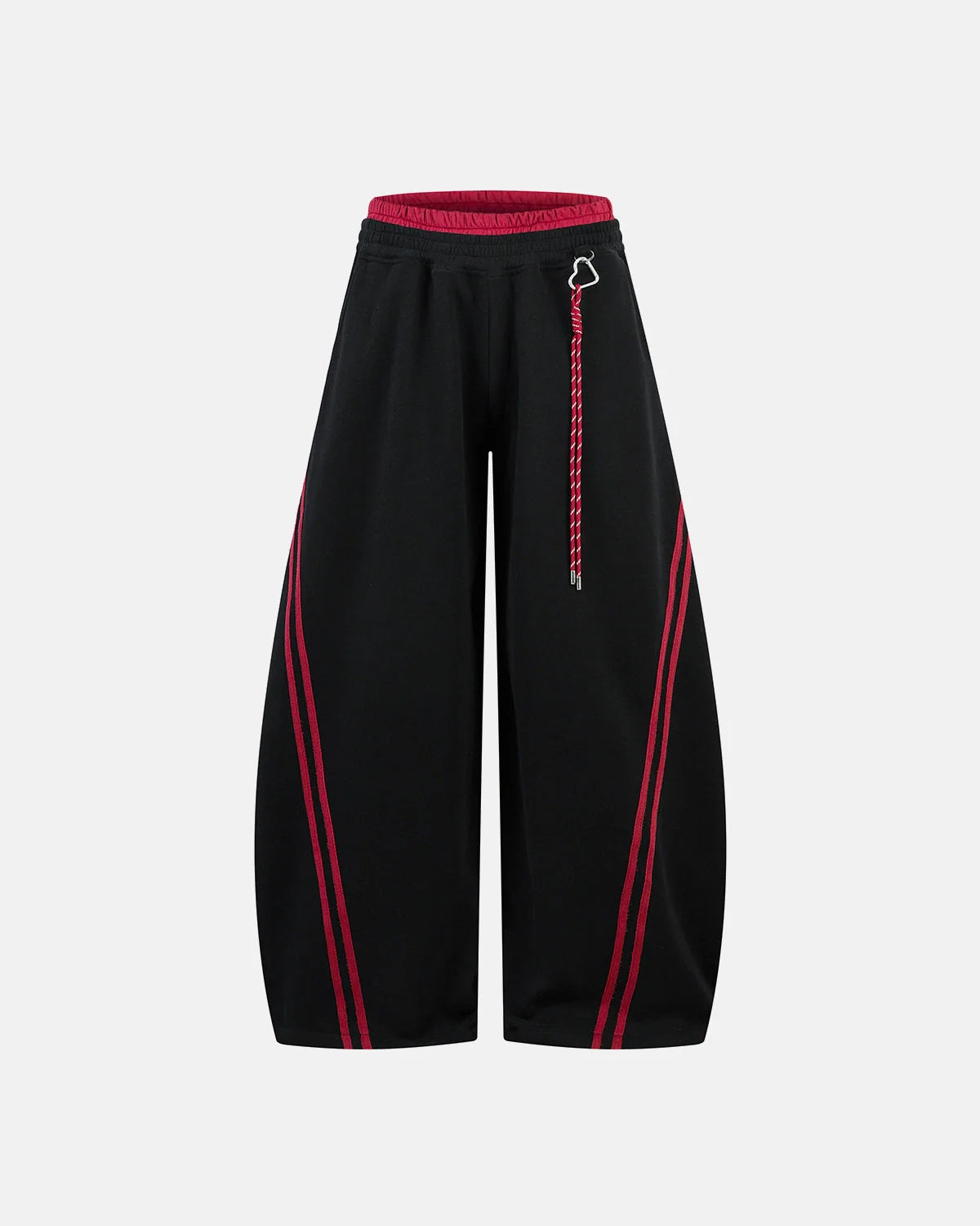 Grey Striped Baggy Sweatpants | LCDEGO Streetwear