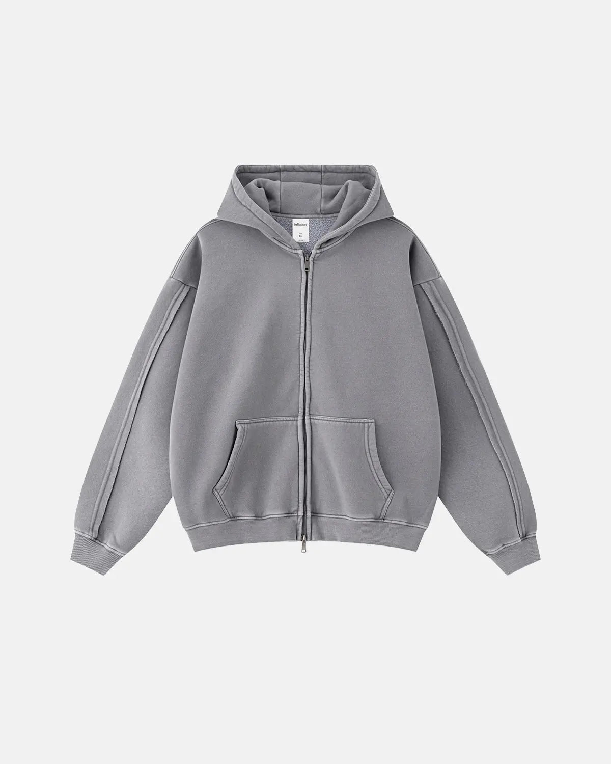 Acid Wash Double Zip Up Hoodies | LCDEGO Streetwear