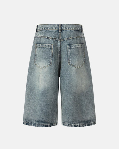 Floral Embroidered Long Baggy Jorts | LCDEGO Streetwear