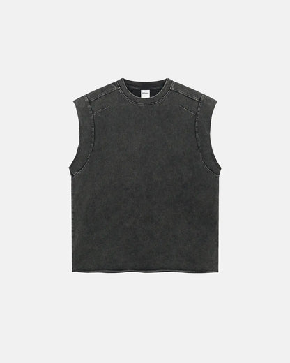 Stitching  Acid Wash Tank Tops  | LCDEGO Streetwear