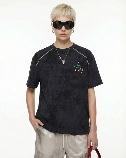 Snow Washed Puff Print T-Shirt | LCDEGO Streetwear
