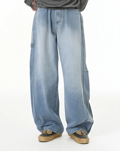 Distressed Wide Leg Cargo Jeans | LCDEGO Streetwear