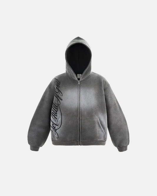 Acid Wash Zip Up Hoodies | LCDEGO Streetwear