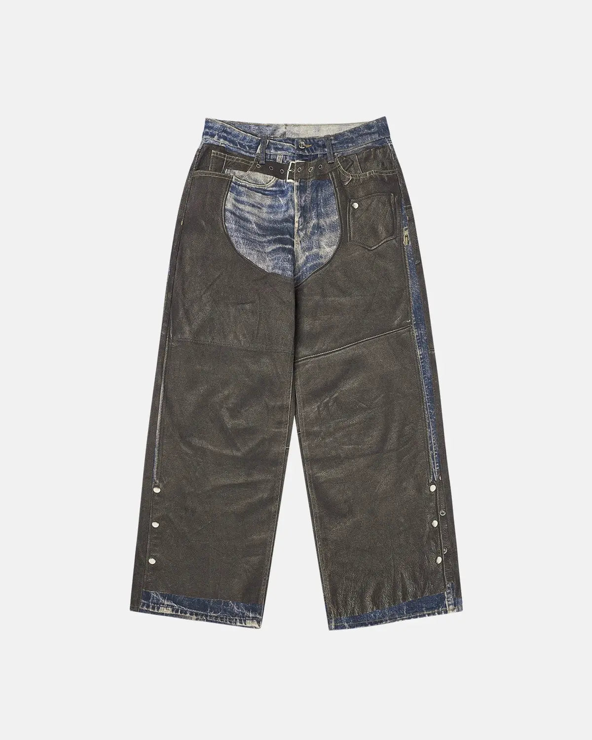 Colorblock Digital Printing Cotton Jeans | LCDEGO Streetwear