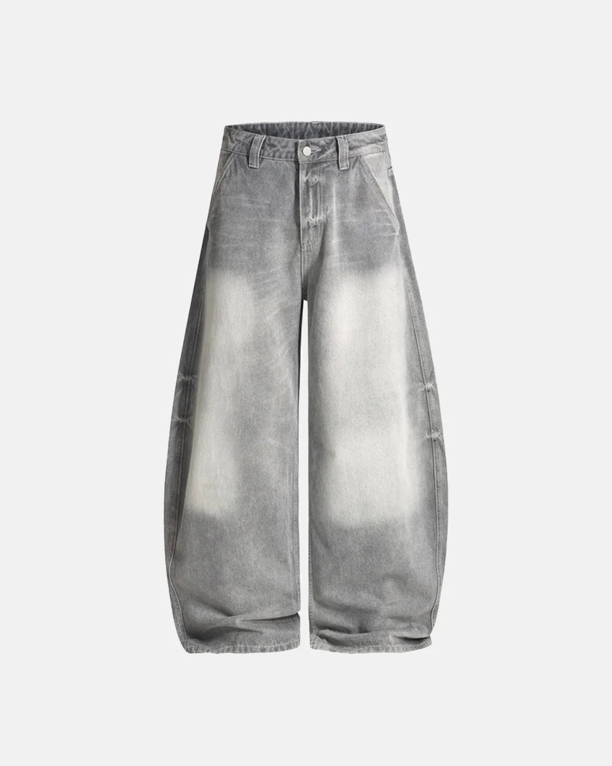 Blue Acid Wash Barrel Jeans | LCDEGO Streetwear