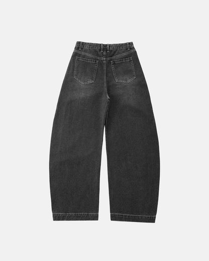 Front Striped Rhinestone Barrel Jeans | LCDEGO Streetwear