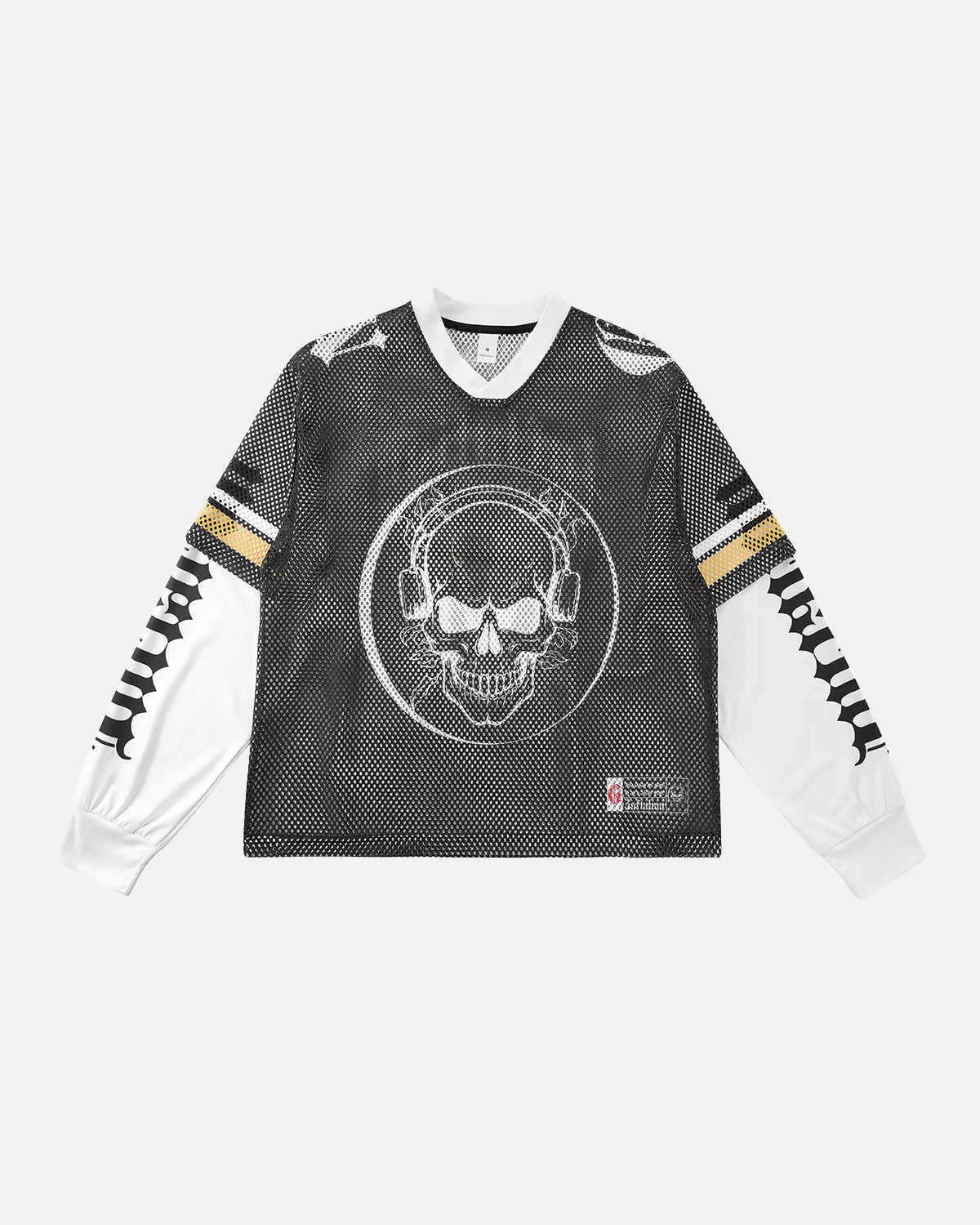 Mesh Skeleton Print Long Sleeve Tee | LCDEGO Streetwear