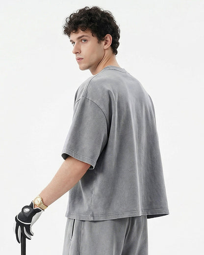 Snow Washed Heavyweight Boxy T-Shirt | LCDEGO Streetwear