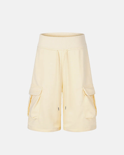 oversized cargo sweat shorts side pockets