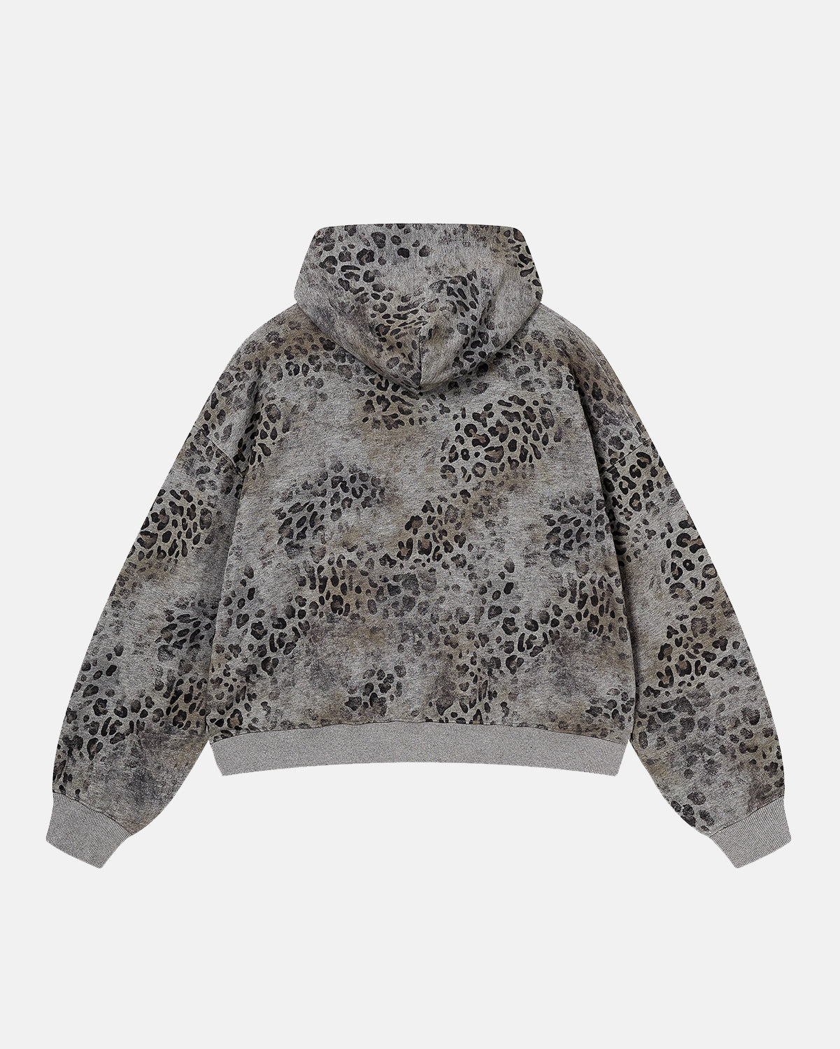 cropped heavyweight hoodie leopard pattern