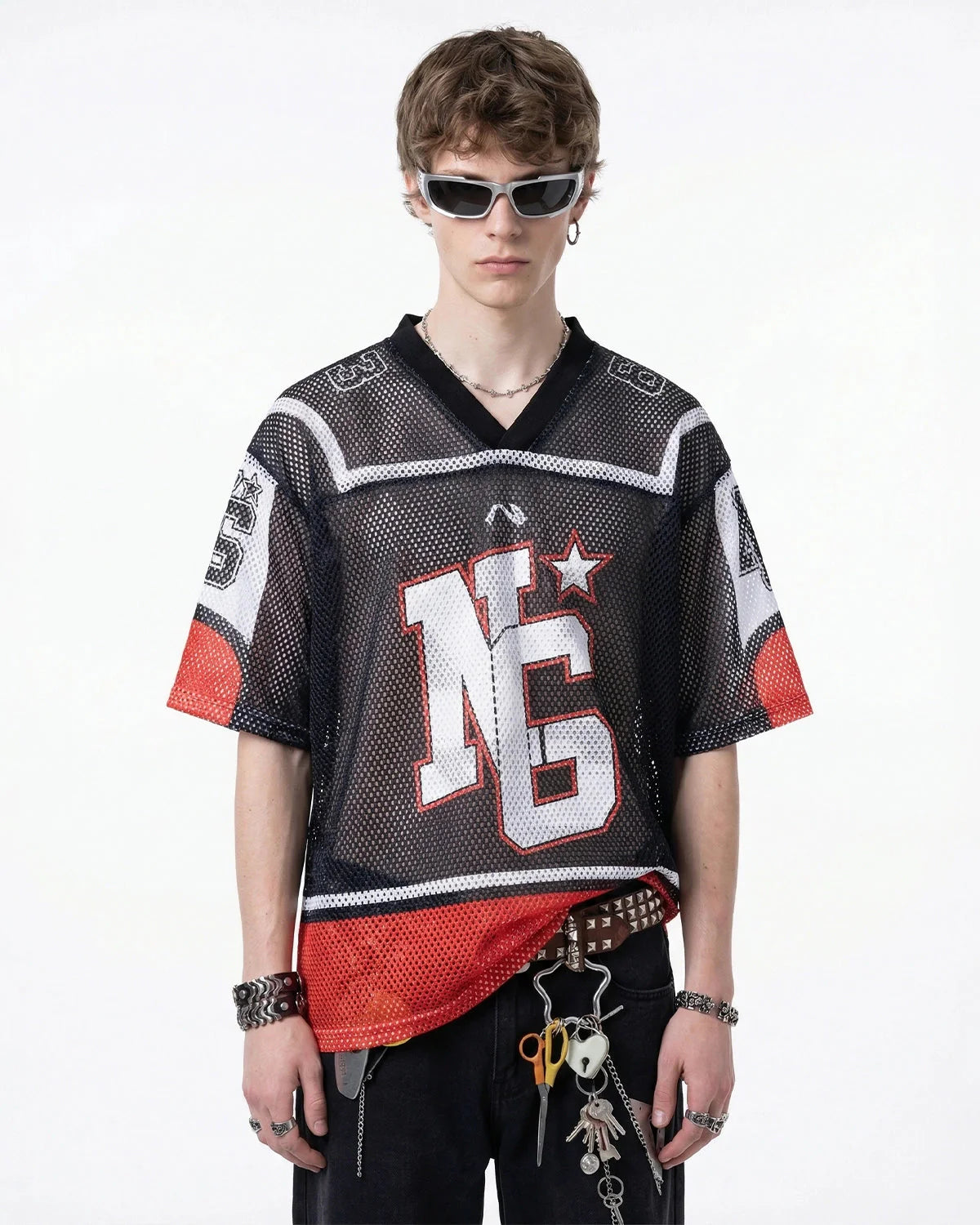 Colorblock Mesh Jersey T-Shirt| LCDEGO Streetwear