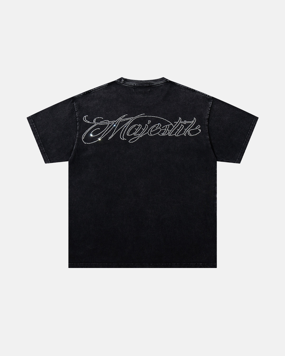 streetwear graphic tee with rhinestone design