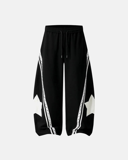 Contrast Patchwork Barrel Sweatpants | LCDEGO Streetwear