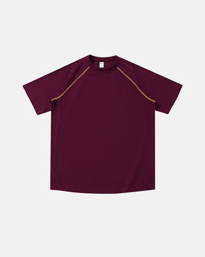 Contrast Color Stiching Stretch T-shirt | LCDEGO Streetwear