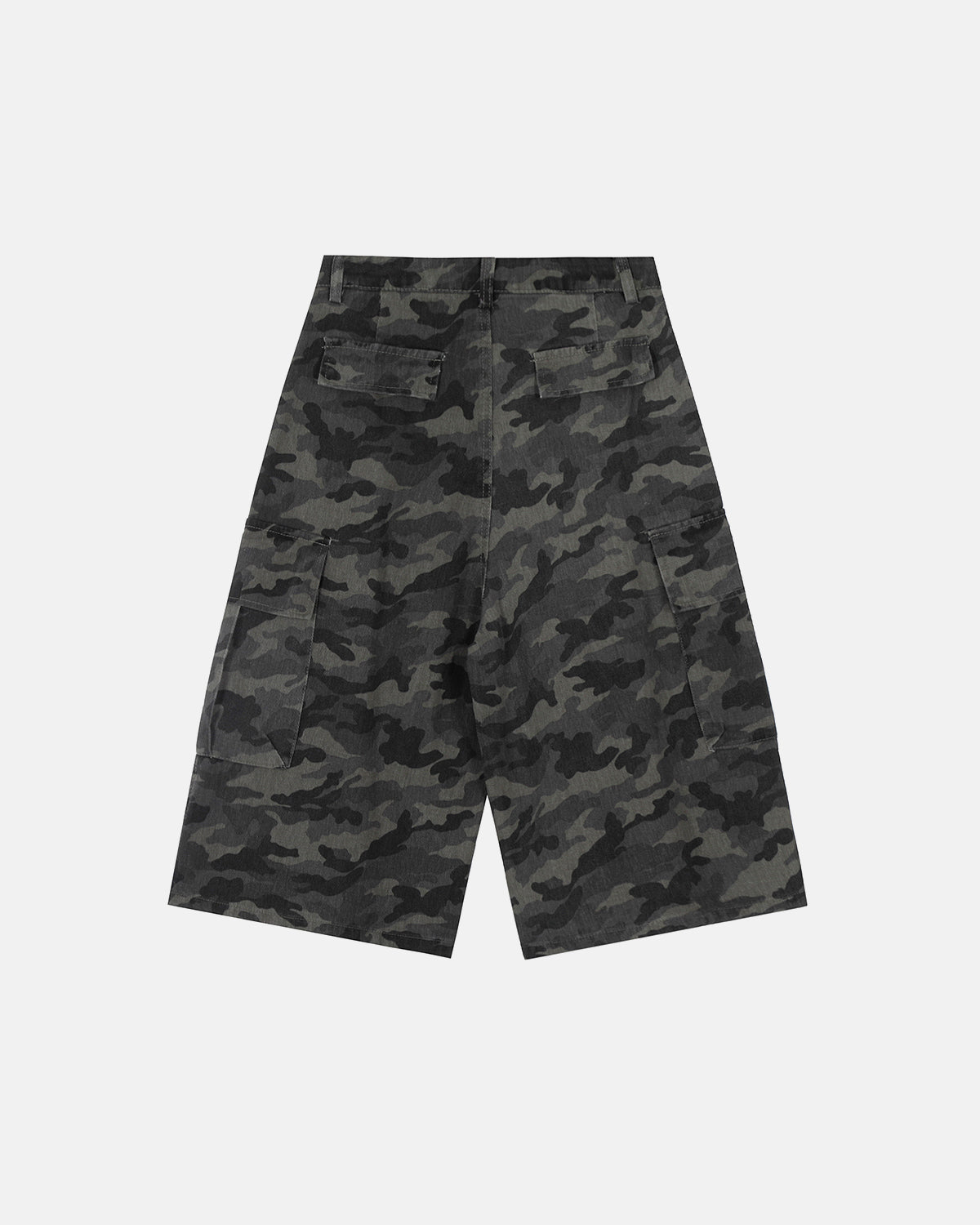 mens camouflage cargo shorts with embroidery detail