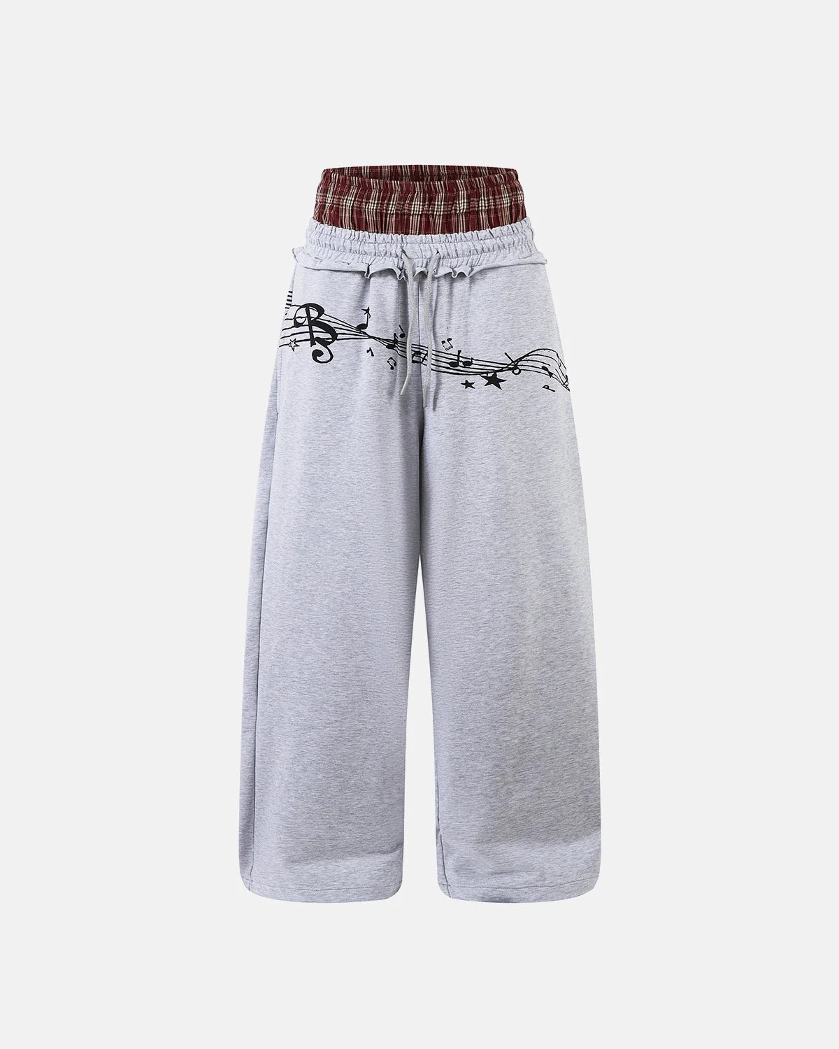 Plaid Double Waist Baggy Joggers | LCDEGO Streetwear