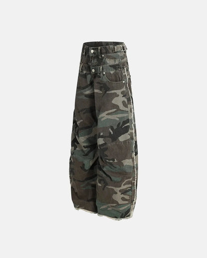 Double Waist Camo Cargo Pants | LCDEGO Streetwear