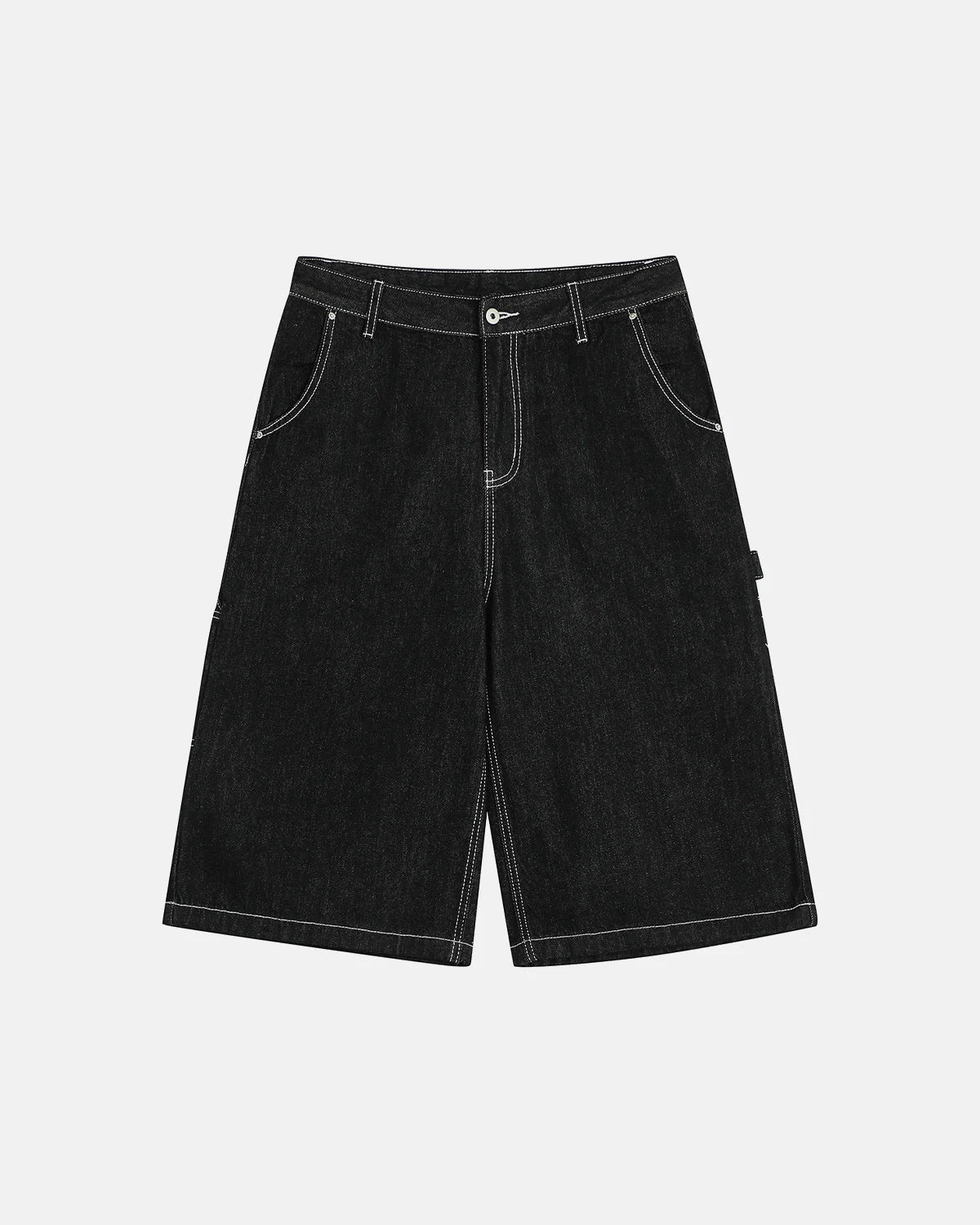 Contrast Stitching Raw Cargo Jorts | LCDEGO Streetwear
