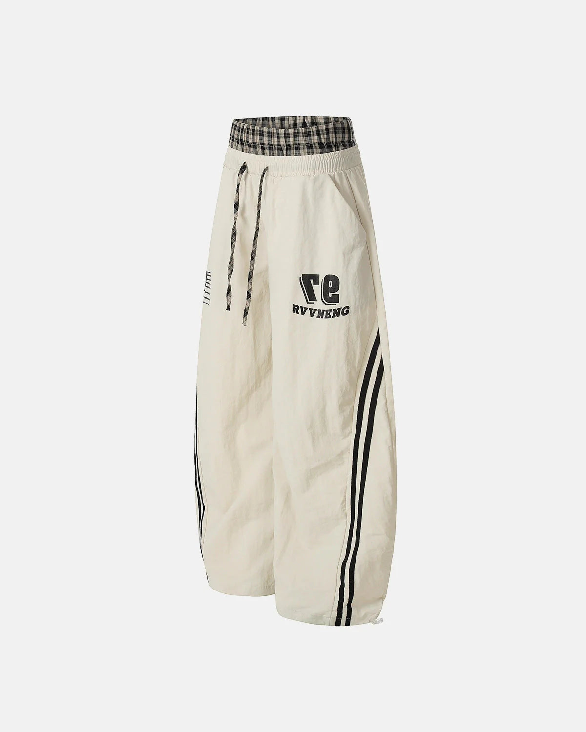 Plaid Double Waist Baggy Track Pants | LCDEGO Streetwear
