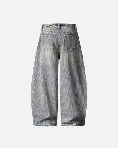Acid Washed Stripe Baggy Jeans | LCDEGO Streetwear