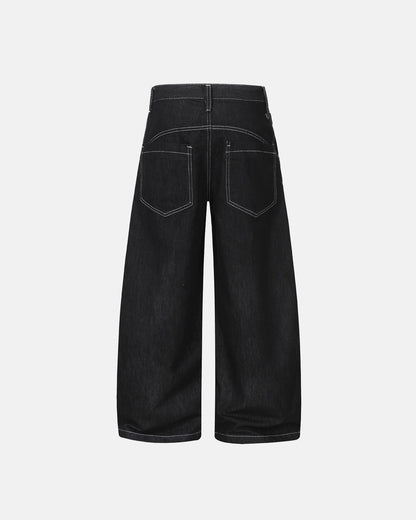 Raw Metal Clasp Baggy Jeans | LCDEGO Streetwear