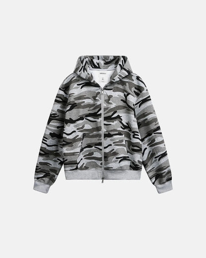 Cropped Camouflage Zip Up Hoodie | LCDEGO Streetwear