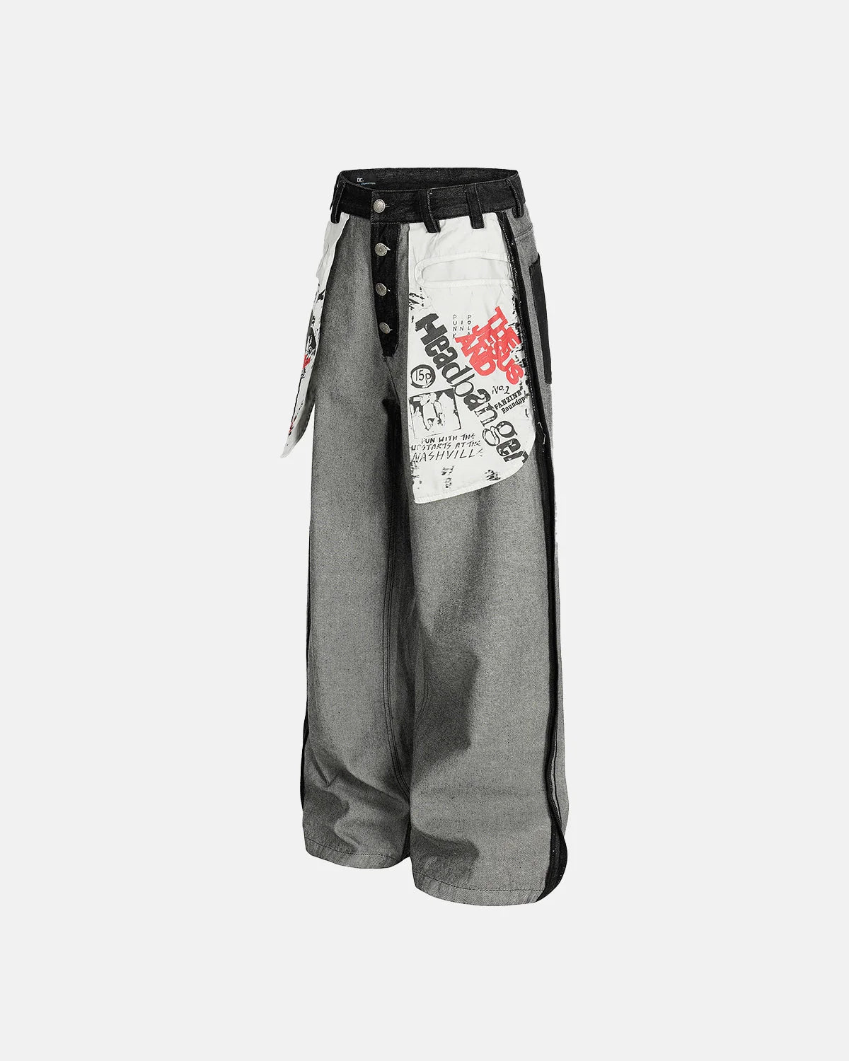Distressed Reverse Design Baggy Jeans | LCDEGO Streetwear